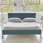 Pillow Low Bed - Double - Brera Lino Ocean - Metal Leg