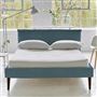 Pillow Low Bed - Double - Brera Lino Ocean - Walnut Leg