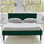 Pillow Low Bed - Double - Cassia Azure - Walnut Leg