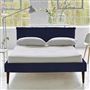 Pillow Low Bed - Double - Brera Lino Ultra Marine - Walnut Leg
