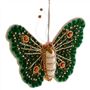 Stitched Butterfly Decoration Green x cm