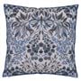 Ikebana Damask Slate Blue Cushion - Reverse