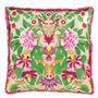 Ikebana Damask Fuchsia Cushion