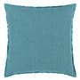 Brera Lino Indian Ocean & Teal Cushion - Reverse