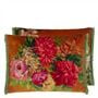 Fleurs d artistes Velours Terracotta Cushion