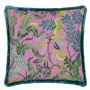 Brocart Decoratif Embroidered Cerise Cushion - Reverse