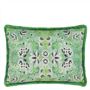 Rose de Damas Embroidered Jade Cushion - Reverse