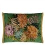 Fleurs d artistes Velours Vintage Green Cushion