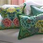 Brocart Decoratif Lime Embroidered Cotton Cushion
