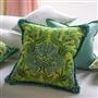 Brocart Decoratif Lime Embroidered Cotton Cushion