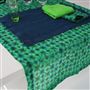 Shibori Emerald Linen Runner, Placemats & Napkins