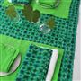 Shibori Emerald Linen Runner, Placemats & Napkins