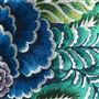 Rose De Damas Embroidered Indigo Decorative Pillow