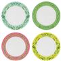 CERDG0114 Ikebana Damask Set of 4 Dinner Plates