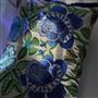 Isabella Embroidered Cobalt Linen Decorative Pillow 