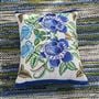 Isabella Embroidered Cobalt Linen Decorative Pillow 