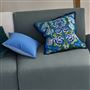 Eleonora Embroidered Cobalt Cotton Cushion