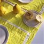 Lario Lemon Linen Table Cloth, Runner, Placemats & Napkins 