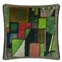 Raku Patchwork Emerald Cushion