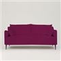 Positano 3 seater - Matt Black Legs - Cassia Velvet Fuchsia