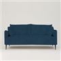 Positano 3 seater - Matt Black Legs - Cassia Velvet Prussian