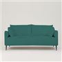 Positano 3 seater - Matt Black Legs - Cassia Velvet Azure