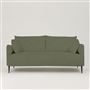Positano 3 seater - Matt Black Legs - Aria Vintage Green