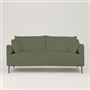 Positano 3 seater - Polished Steel Legs - Aria Vintage Green