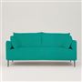 Positano 3 seater - Polished Steel Legs - Cassia Velvet Ocean