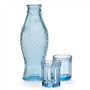 Fish & Fish Carafe & 2 Medium Glasses Gift Set Blue 