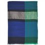 Cashmere Scarf Indigo, Emerald & Metallic 