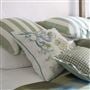 Osier Damassé Eau De Nil Cushion