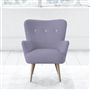 Florence Chair - White Buttons - Beech Leg - Brera Lino Heather