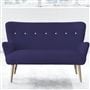 Florence 2 Seater - White Buttons - Beech Leg - Cassia Dewberry