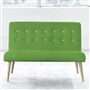 Eva 2 Seater - White Buttons - Beech Leg - Cassia Grass