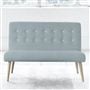 Eva 2 Seater - White Buttons - Beech Leg - Brera Lino Lapis