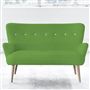 Florence 2 Seater - White Buttons - Beech Leg - Cassia Grass