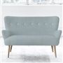 Florence 2 Seater - White Buttons - Beech Leg - Brera Lino Lapis