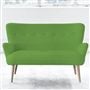 Florence 2 Seater - Self Buttons - Beech Leg - Cassia Grass