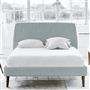 Cosmo Bed - White Buttons - King - Walnut Leg - Brera Lino Lapis