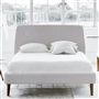 Cosmo Bed - White Buttons - Superking - Walnut Leg - Brera Lino Pla...