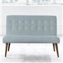 Eva 2 Seater - White Buttons - Walnut Leg - Brera Lino Lapis