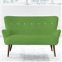 Florence 2 Seater - White Buttons - Walnut Leg - Cassia Grass