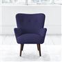 Florence Chair - Self Buttons - Walnut Leg - Cassia Dewberry
