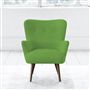 Florence Chair - Self Buttons - Walnut Leg - Cassia Grass