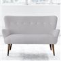 Florence 2 Seater - White Buttons - Walnut Leg - Brera Lino Platinum