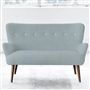 Florence 2 Seater - White Buttons - Walnut Leg - Brera Lino Lapis