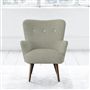 Florence Chair - White Buttons - Walnut Leg - Cheviot Pebble