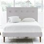 Polka Bed - White Buttons - Superking - Walnut Leg - Brera Lino Pla...