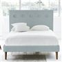 Polka Bed - White Buttons - Double - Walnut Leg - Brera Lino Lapis